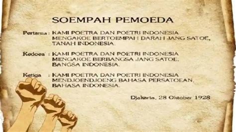 Makna dari kalimat kedua dalam sumpah pemuda adalah  Ikrar ini dianggap sebagai kristalisasi semangat untuk menegaskan cita-cita berdirinya negara Indonesia